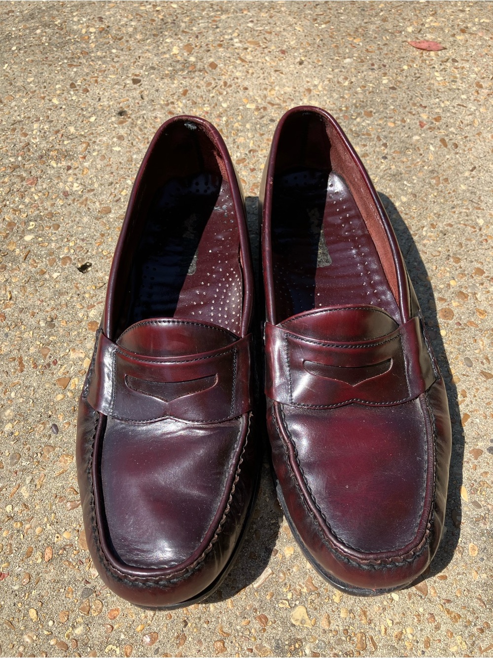 Men's Burgundy G.H. Bass Leather Slip-On Loafers
